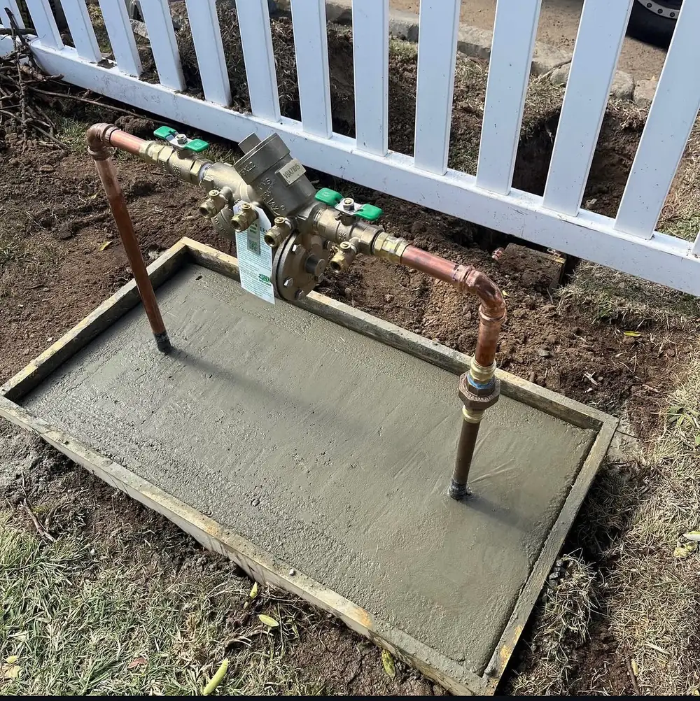 A newly installed backflow preventer from Mr. Backflow field work